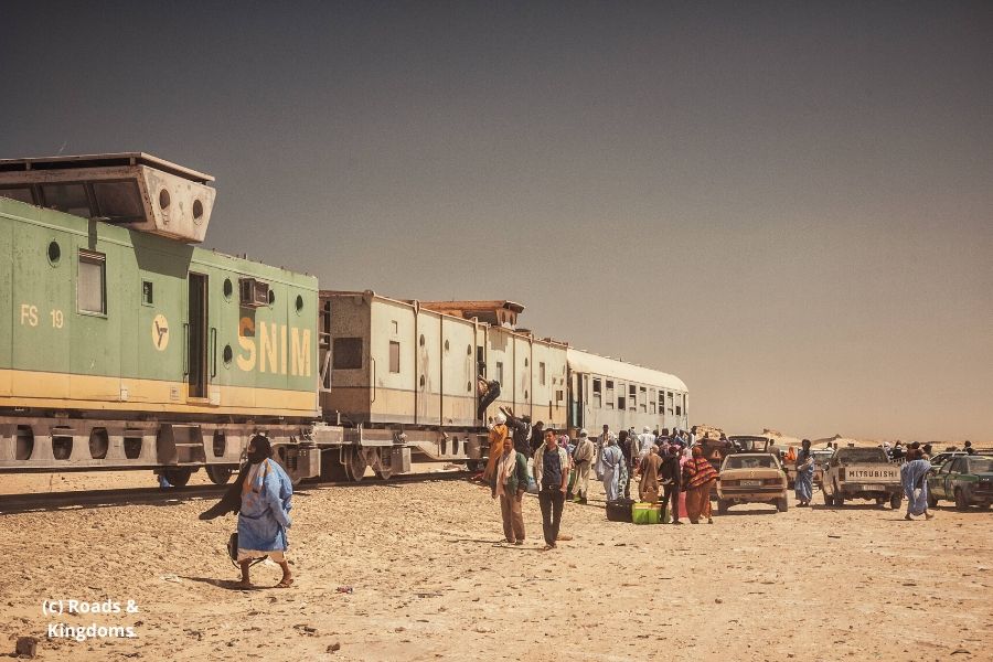 Mauritanian rail network people boarding