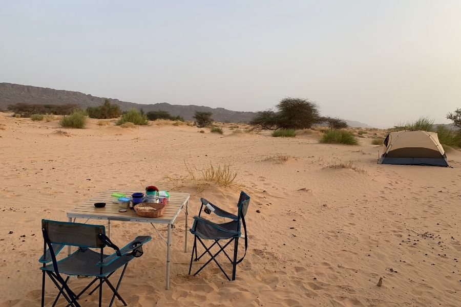 Camping in the desert of Mauritania